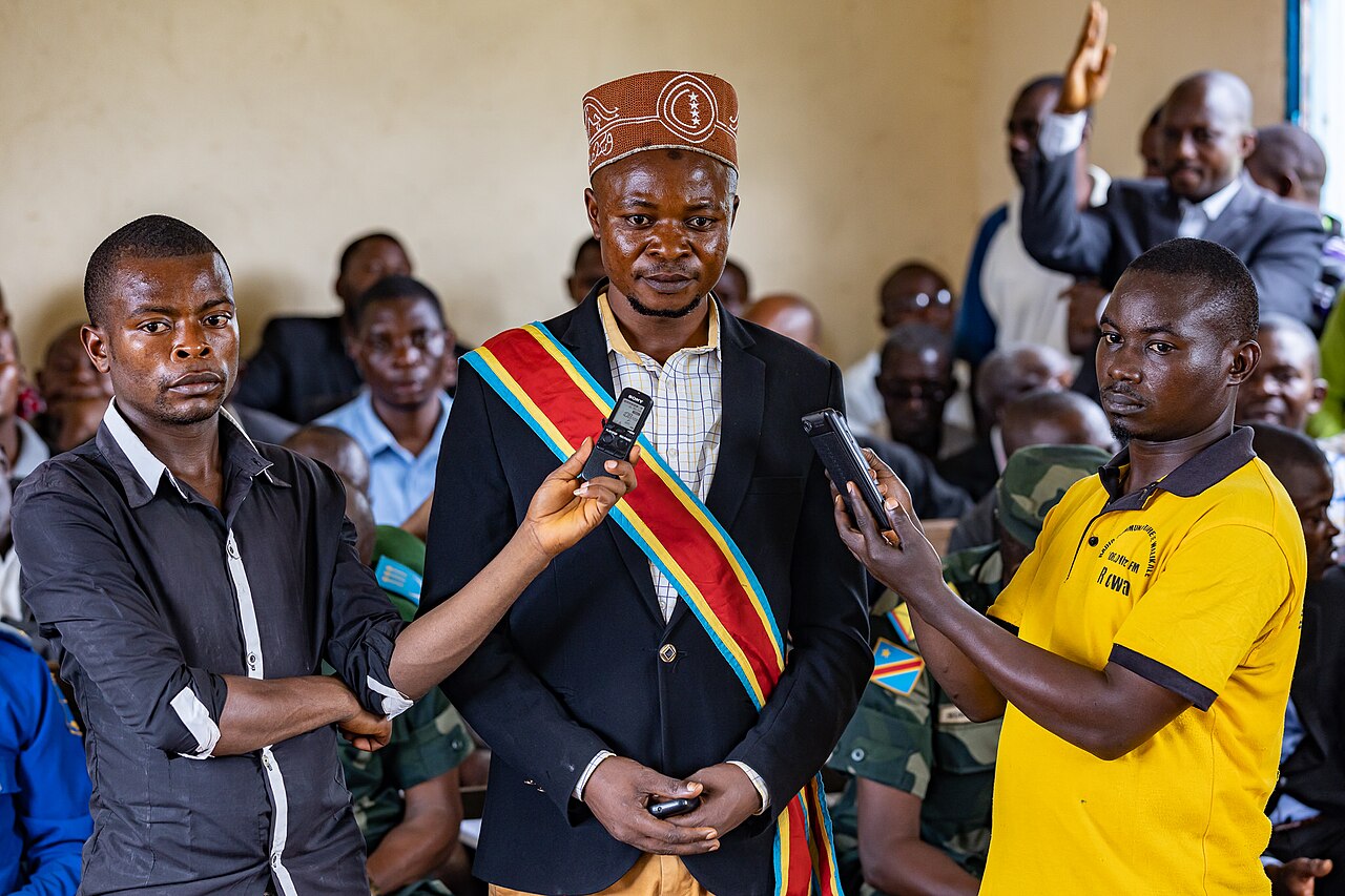 A community meeting in Walikale, North Kivu, DR Congo