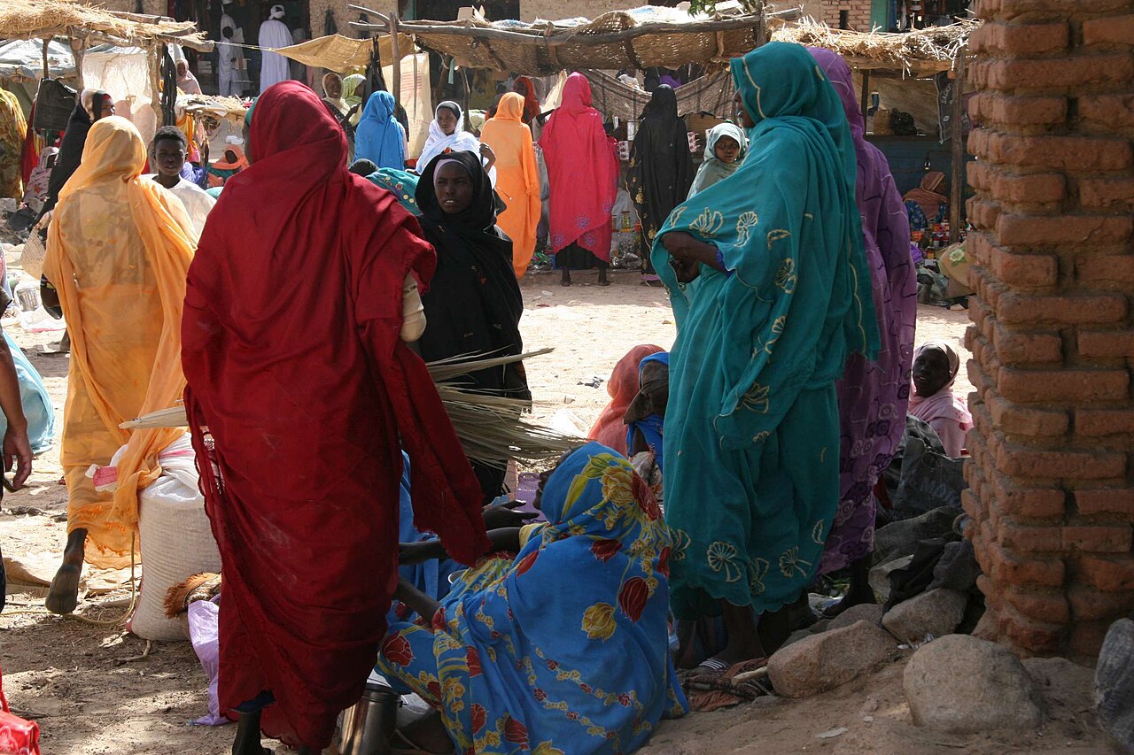 Women at a market in Darfur, Sudan