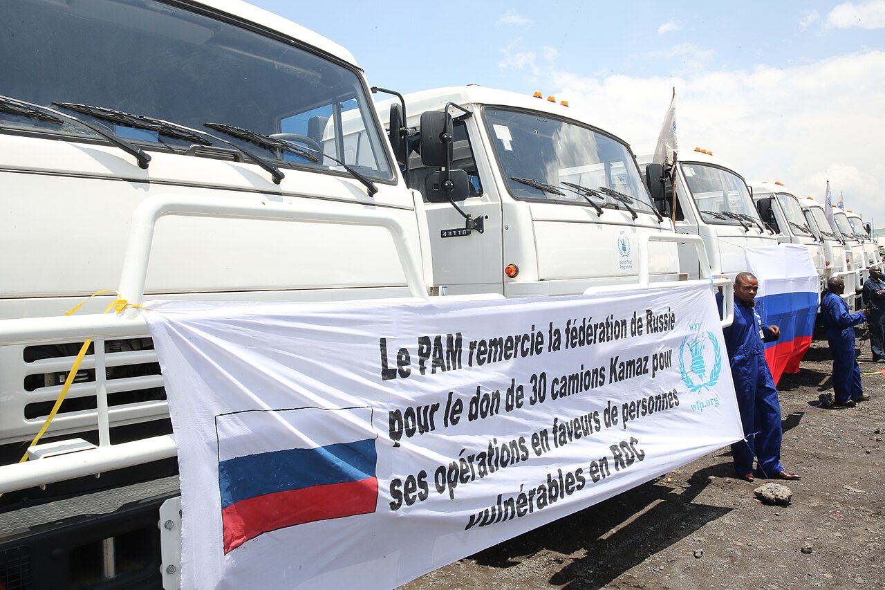 World Food Programme trucks in Goma, North Kivu