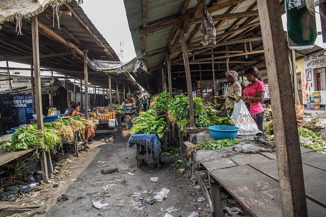 A farmers market in Kinshasa, DR Congo