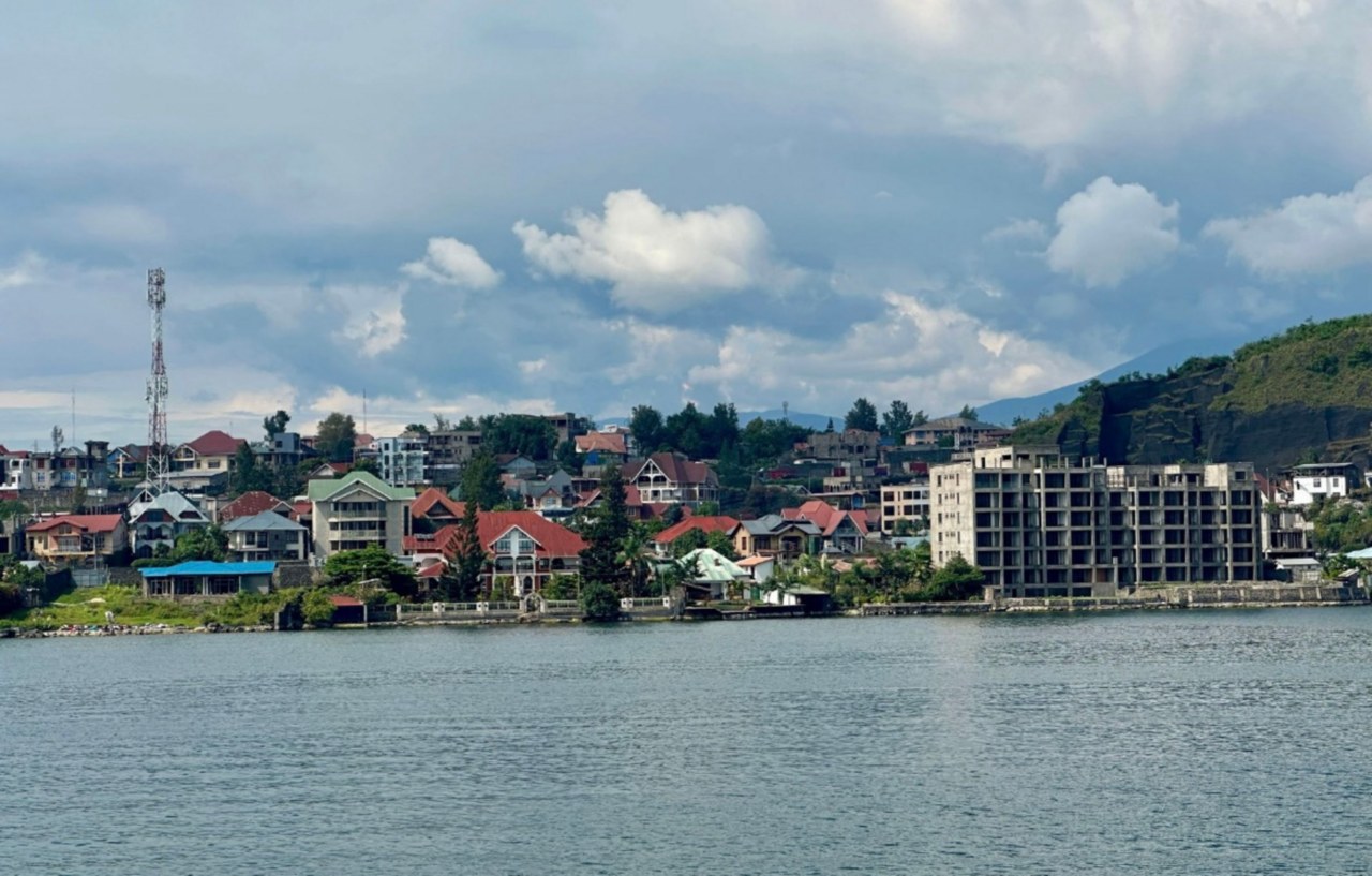 The city of Goma, on the shore of Lake Kivu, DR Congo